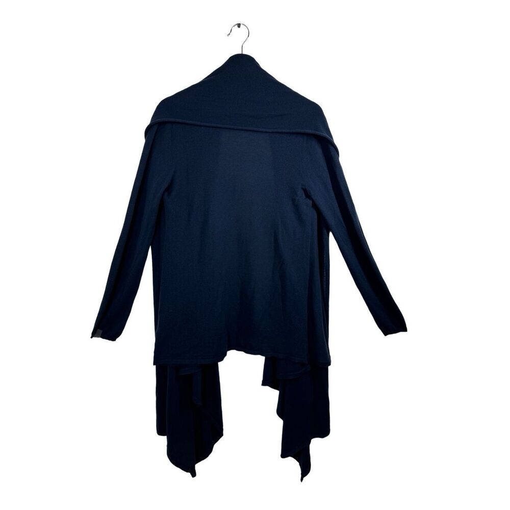 Alice + Olivia Blue Long Sleeve Wrap Cardigan Sweater Size M Asymmetrical Wool - Picture 14 of 14